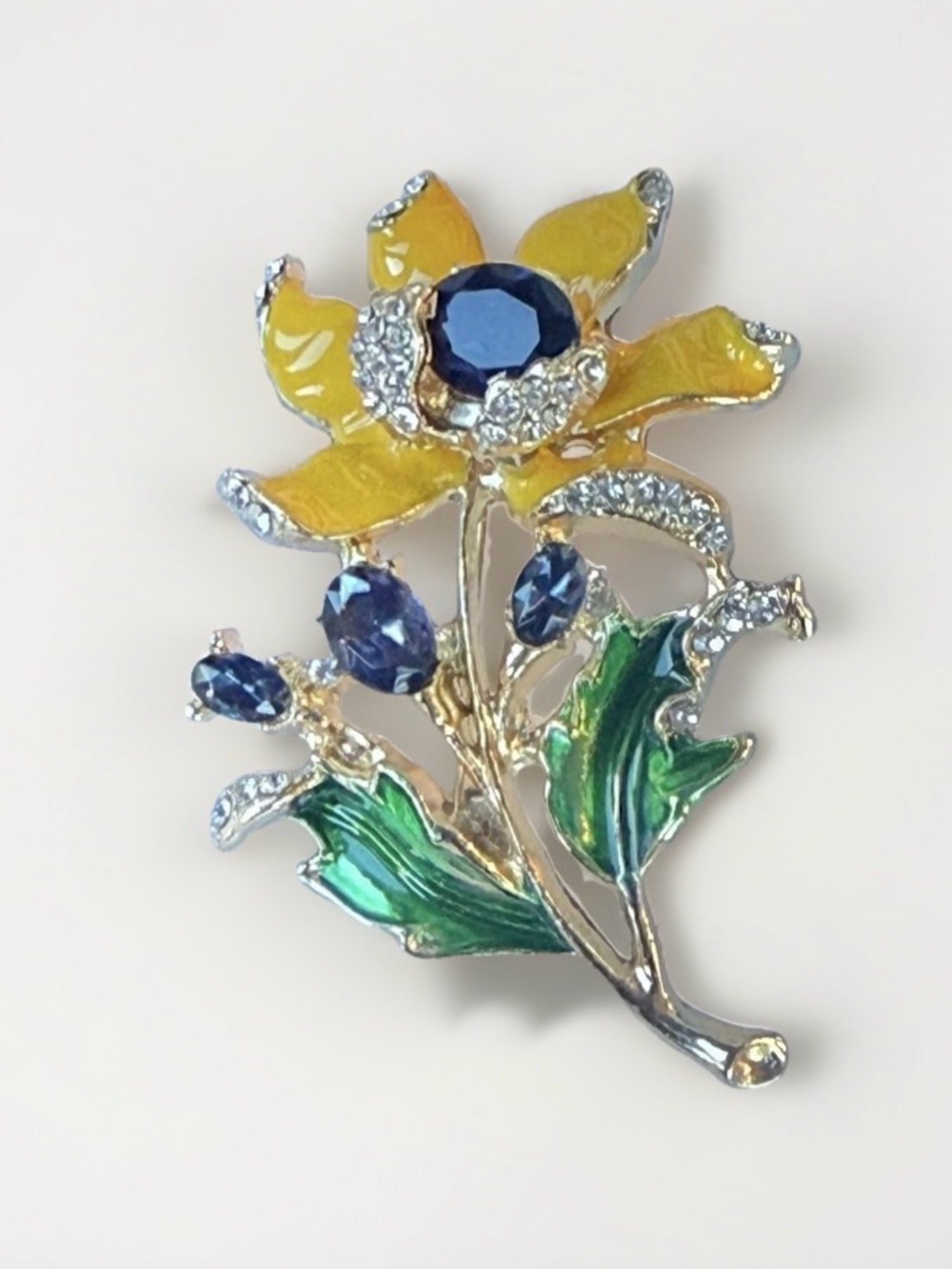 Gold-Tone Women’s Enamel Sunflower Brooch fashion buckle pin jewelry